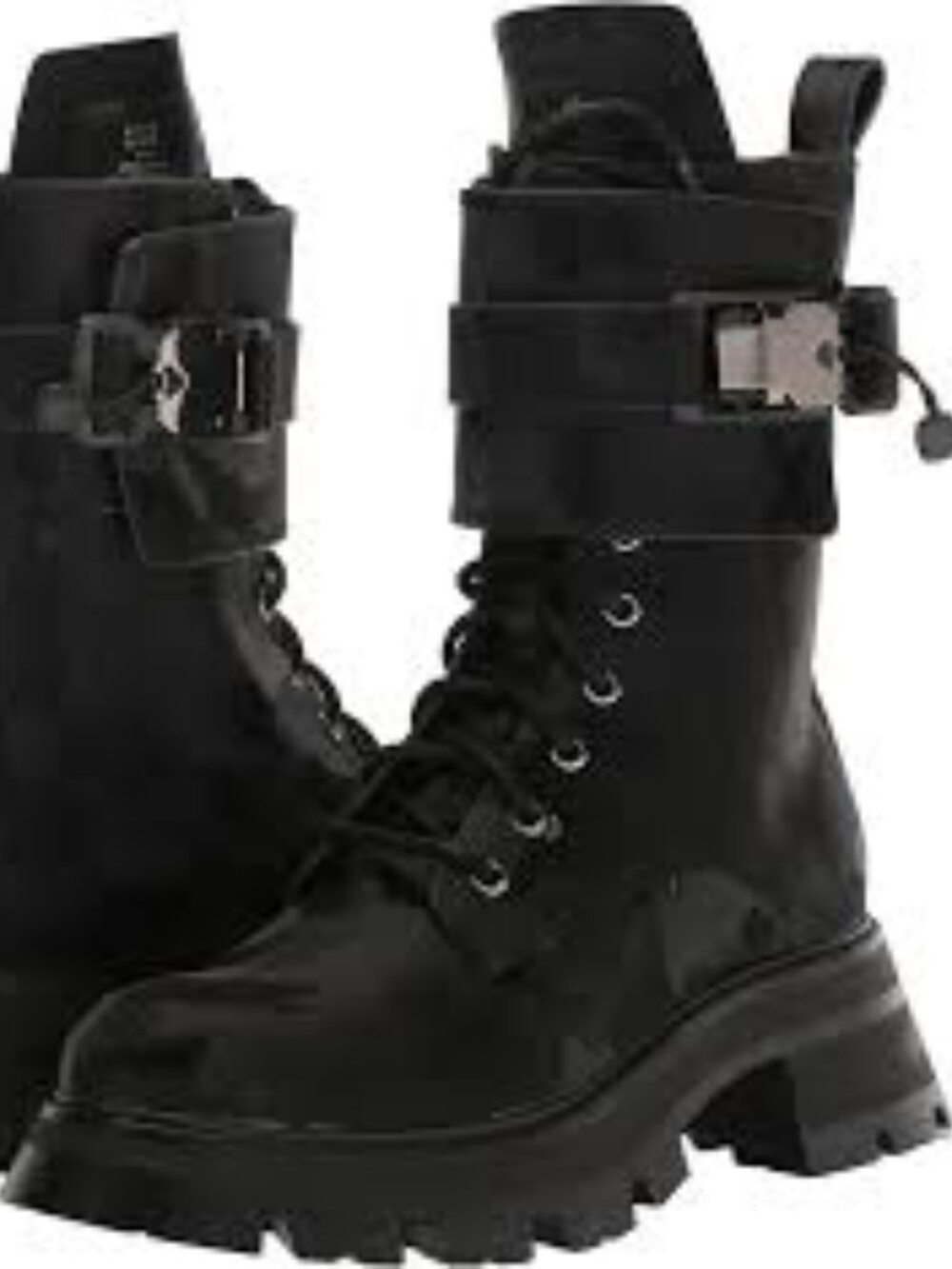 DKNY Women's Lace-up Lug Sole Combat Fashion Boot